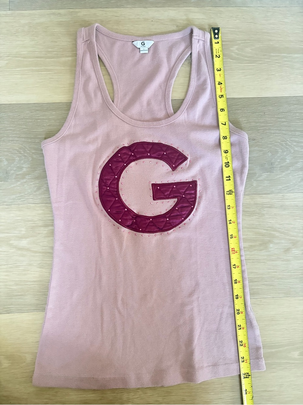 Guess Y2K Pink Racerback Logo Tank Top | Size L - Picture 4 of 5